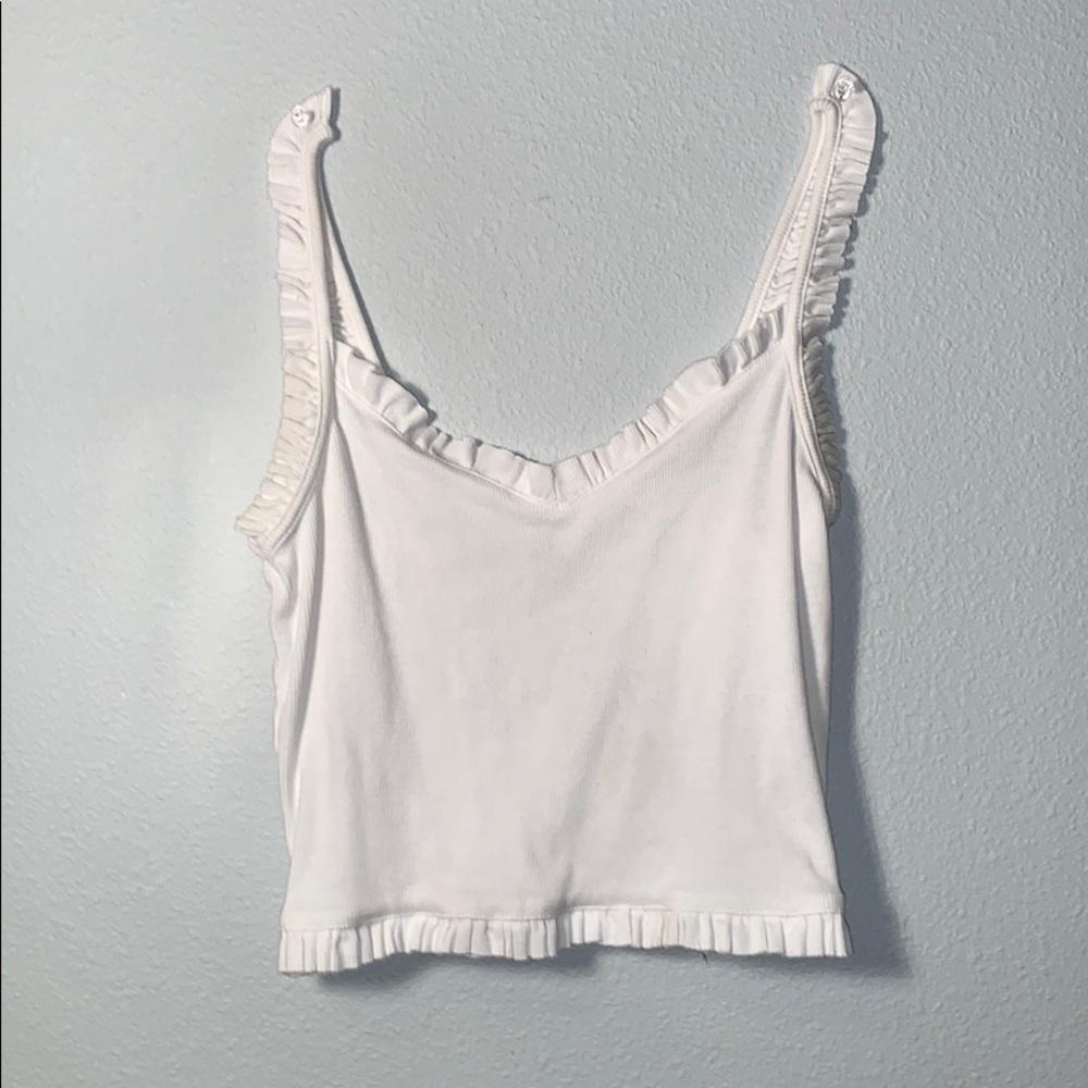 Brandy Melville cropped ruffle tank top